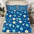 thumbnail image 2 of Homewish Kawaii Vintage Flowers 4-Piece Full Size Sheets For Boys Girls,Blue White Floral Blossoms Bed Sheets,Spring Garden Lightweight Sheet Sets,Luxury Bedroom Decor, 2 of 7