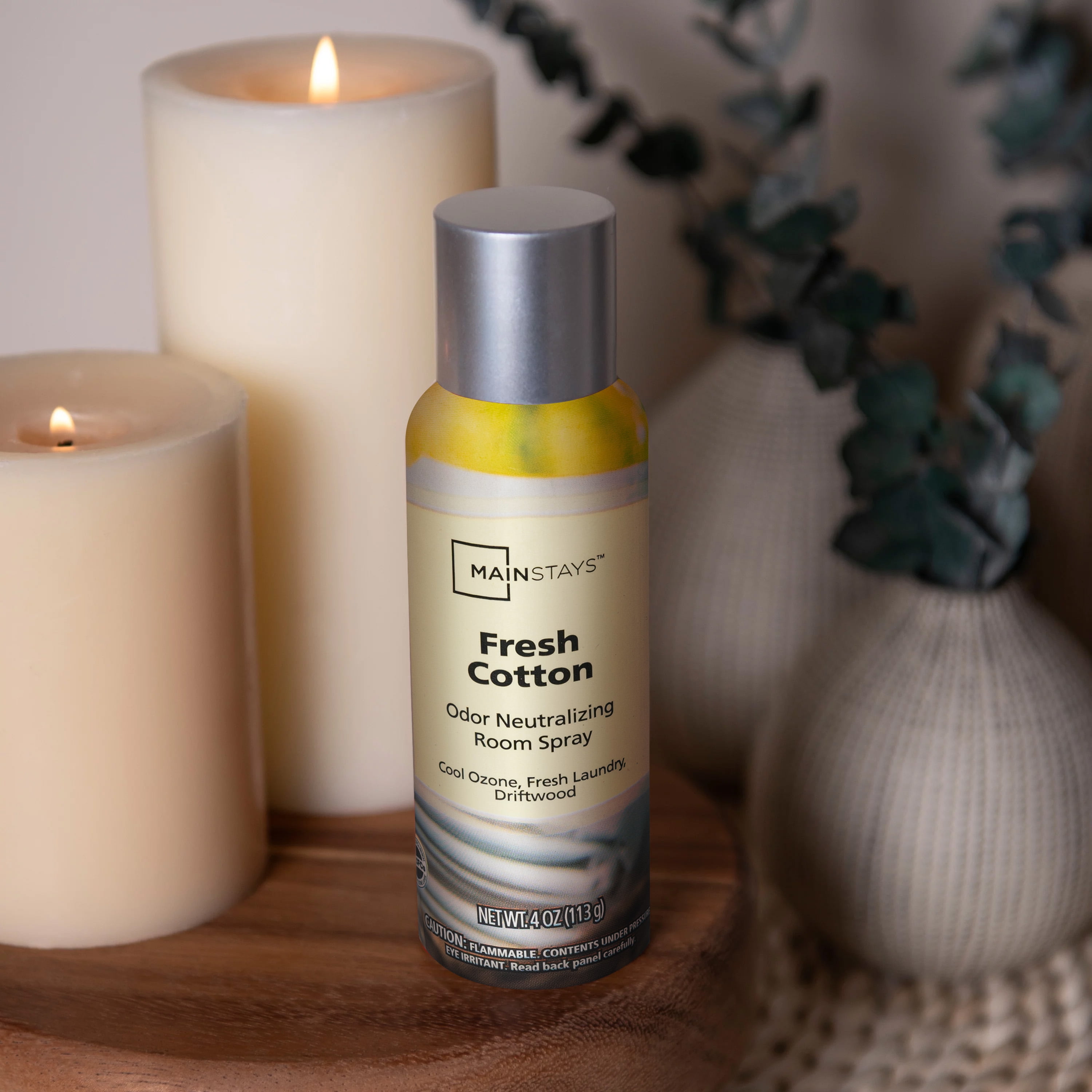 Mainstays Odor Neutralizing Room Spray, Fresh Cotton Air Freshner, 4 oz.
