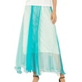 thumbnail image 4 of Faldas bohemias Sonducket larga de gasa de retazos para mujer vestido de verano hasta el tobillo elegante Irregular Celeste y Blanco tamaño libre, 4 of 6