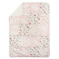 thumbnail image 6 of Modern Moments By Gerber Baby & Toddler Girl Super Soft Patchwork Blanket, Light Pink, 6 of 10