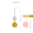 thumbnail image 2 of ANGARA Lab Grown Yellow Diamond Leverback Dangle Earrings for Women in 14K Rose Gold (Size-5mm| Clarity-VS) | Anniversary, Jewelry Gift for Women | Lab-Grown Yellow Diamond Earrings, 2 of 5