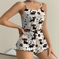 thumbnail image 2 of IMENGL Women's Pajamas Set Loungewear Halloween Pattern Tank Top and Shorts Of Home Wear Outfit Onesises Sleepwear Pajama Sets for Women,Brown, 2 of 4