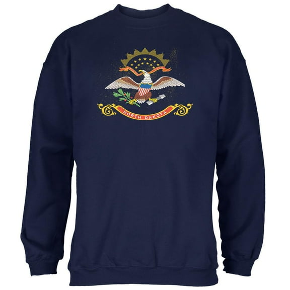 Born and Raised North Dakota State Flag Mens Sweatshirt Navy LG