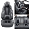 thumbnail image 4 of Car Seat Covers Fit for Volvo V50 2005-2011,Waterproof Leather Breathable Anti-Slip Fast Install Tear-Resistant Black&Gray,Full Set 5 Seats, 4 of 10