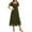 Army Green, variant on Women's Flowy Smocked Midi Tulle Dress 2025 Summer Puffy Short Sleeve Square Neck Tiered Wedding Guest Party Dresses