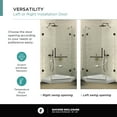 thumbnail image 5 of Fine Fixtures Shower Enclosure Neo Angle Frameless Tempered Glass 36" W X 74" H Black Finish, 5 of 11