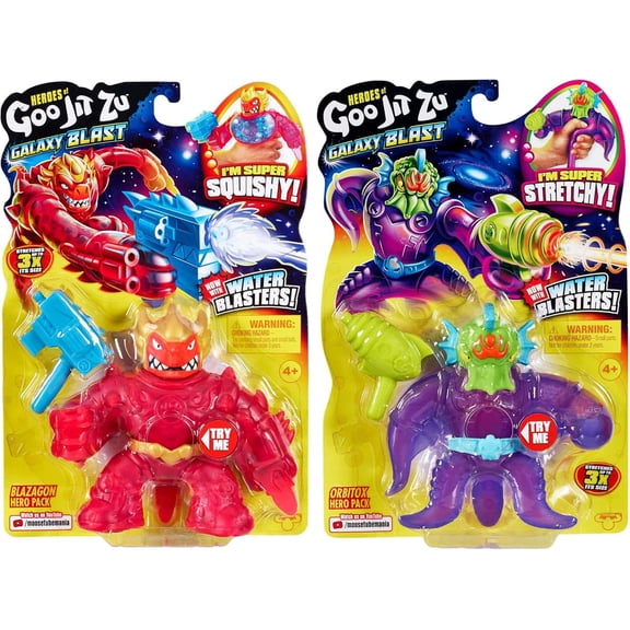 Heroes of Goo Jit Zu Galaxy Blast Blazagon & Orbitox Set of 2 Action Figures