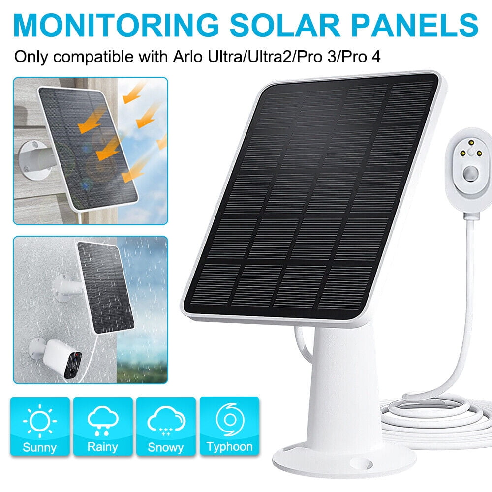 Solar Panel Charger Wall Mount for Arlo Ultra/Ultra2/Pro 3/Pro 4 Security Camera