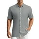 thumbnail image 1 of CAMISAS DE HOMBRE CORTAS DE MANGA PARA EL DÍA DEL PADRE INSPIRADOR, CAMISA DE PLAYERA DE VERANO CON CUELLO PUNTA M GRIS, 1 of 6