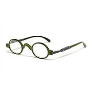 Calabria R314/R501S Vintage Retro Metal Reading Glasses +3.00 Olive for Men & Women Designer Professor Round One Power Readers