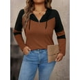 thumbnail image 7 of SIEANE Women's Plus-Size Casual Street Style V-Neck Long Sleeve Fall Matching Ribbed Knit Hooded Top 1X-4X, 7 of 7