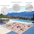 thumbnail image 3 of Outdoor Rug 3x5 ft Pink Floral Outdoor Large Area Rug Non Slip Rubber Farmhouse Vintage Flower Front Door Mat RV Rug Camping Carpet Patio Outdoor Rugs for Backyard Balcony Deck Porch Indoor, 3 of 9
