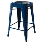 AmeriHome Loft Blue 24 Inch Metal Bar Stool 4 Piece by Buffalo Corp