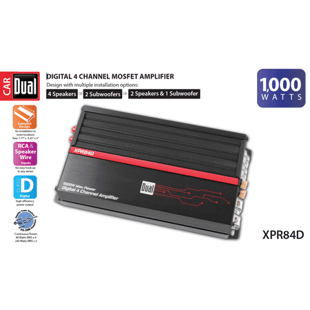 Dual Electronics XPR84D 2/1 High Performance Power MOSFET Class D Car