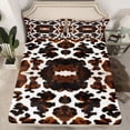 thumbnail image 2 of jejeloiu Vintage Cattle Hide Twin Sheet Sets,Rustic Farmhouse Cabin Bedding For Boys Girls 3 Pieces, 2 of 7