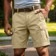 thumbnail image 1 of Casual Cargo Shorts for Everyday Leisure in Spring Summer Loose Fit Outdoor Workwear with Elastic Waist and Pocket Design, 1 of 7