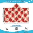 thumbnail image 2 of Strawberry Plants Fruit Flower Pink Pattern Hooded Bath Towel，50"x30" for Ages 3 To 12 Kids, Quick Dry Lightweight Soft Microfiber Hood Beach Towel Cover Up for Kids, 2 of 7