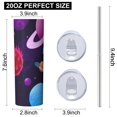 thumbnail image 3 of Galaxy 20oz Stainless Steel Skinny Tumbler – Vacuum Insulated Slim Travel Cup with Lid & Stainless Steel Straw, 360° Full Wrap Printed Tumbler for Home, Office & Outdoor Use, Starry, 3 of 6