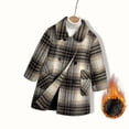 thumbnail image 4 of Auroural Boys Pea Coat Size 7-8 Children's Winter Coats for Kids Double Breasted Lapel Collar Pea Coat Long Sleeve Mid-Long Wool Trench Overcoat with Pockets for Kids 2-15 Years, 4 of 8