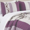 thumbnail image 6 of Chezmoi Collection Everly California King Bed in a Bag 7-Pieces Luxury Lavender Purple Gray Cherry Blossom Floral Embroidery Comforter Set with Sheets All Season Bedding Set, California King, 6 of 10