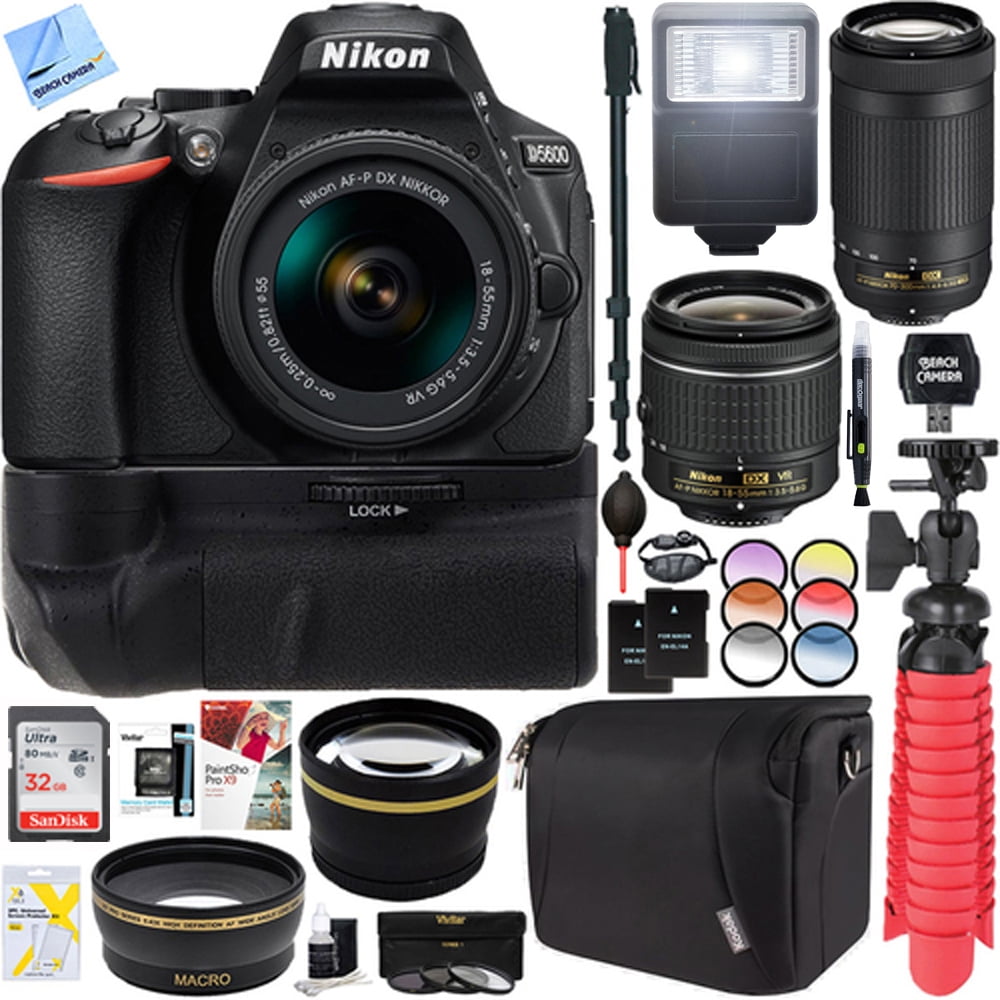 Nikon D5600 24.2 MP DXFormat DSLR Camera with AFP 1855mm VR & 70