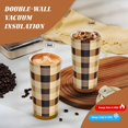 thumbnail image 4 of Stainless Steel Coffee Cup 7.7×2.6×3.5in Tapered Design Nylon Woven Wrist Strap Portable Durable Cup Bottom With Non-Slip Sticker Sandybrown Buffalo Plaid Check Tartan Scotland_4, 4 of 8
