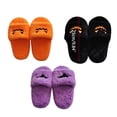 thumbnail image 3 of 1 Pair Halloween Pumpkins Plush Flip Flops Casual Home Plush Slippers for Women, 3 of 13