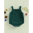 thumbnail image 4 of Newborn Baby Girls Boys Christmas Corduroy Romper Sleeveless Overalls Jumpsuit Santa/Tree/Elk Button Bodysuit Clothes, 4 of 8