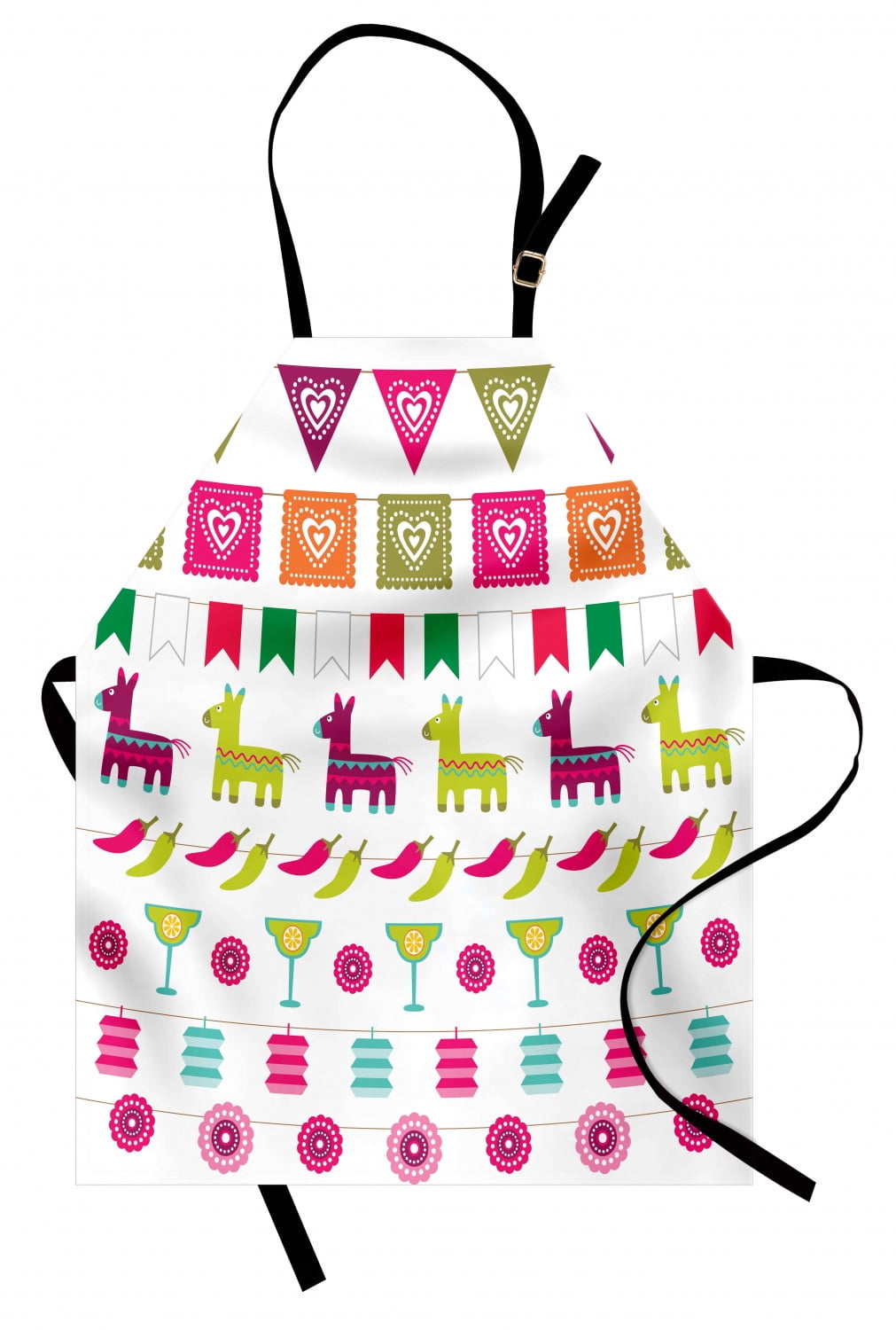 Fiesta Apron Latin American Motifs Flags Chili Peppers Cocktails