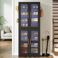 thumbnail image 6 of Fnova 66.93" Bookcase with Doors, 8 Tier Storage Cabinet with LED Lights for Living Room, Bedroom, Study, Black, 6 of 14
