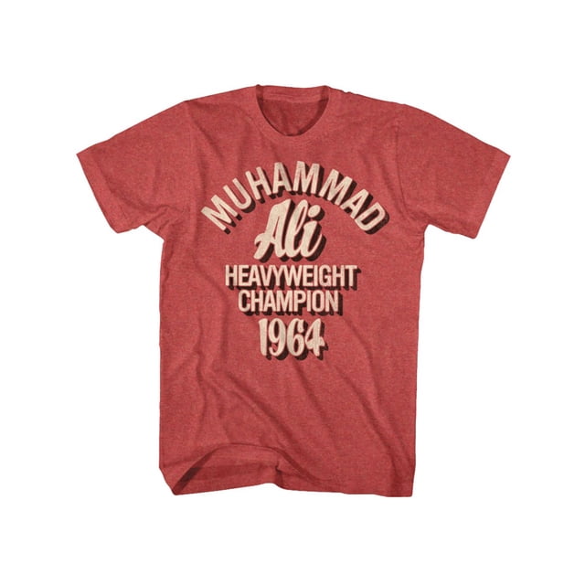 Muhammad Ali Boxing Legend 1964 Heavyweight Champion Red Hthr Adult T-Shirt Tee