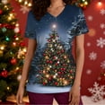 thumbnail image 6 of Wowcloth Women's Short Sleeve V-Neck Nursing Top with Christmas Print and Pocket for Healthcare, Christmas and Everyday Use, 6 of 7