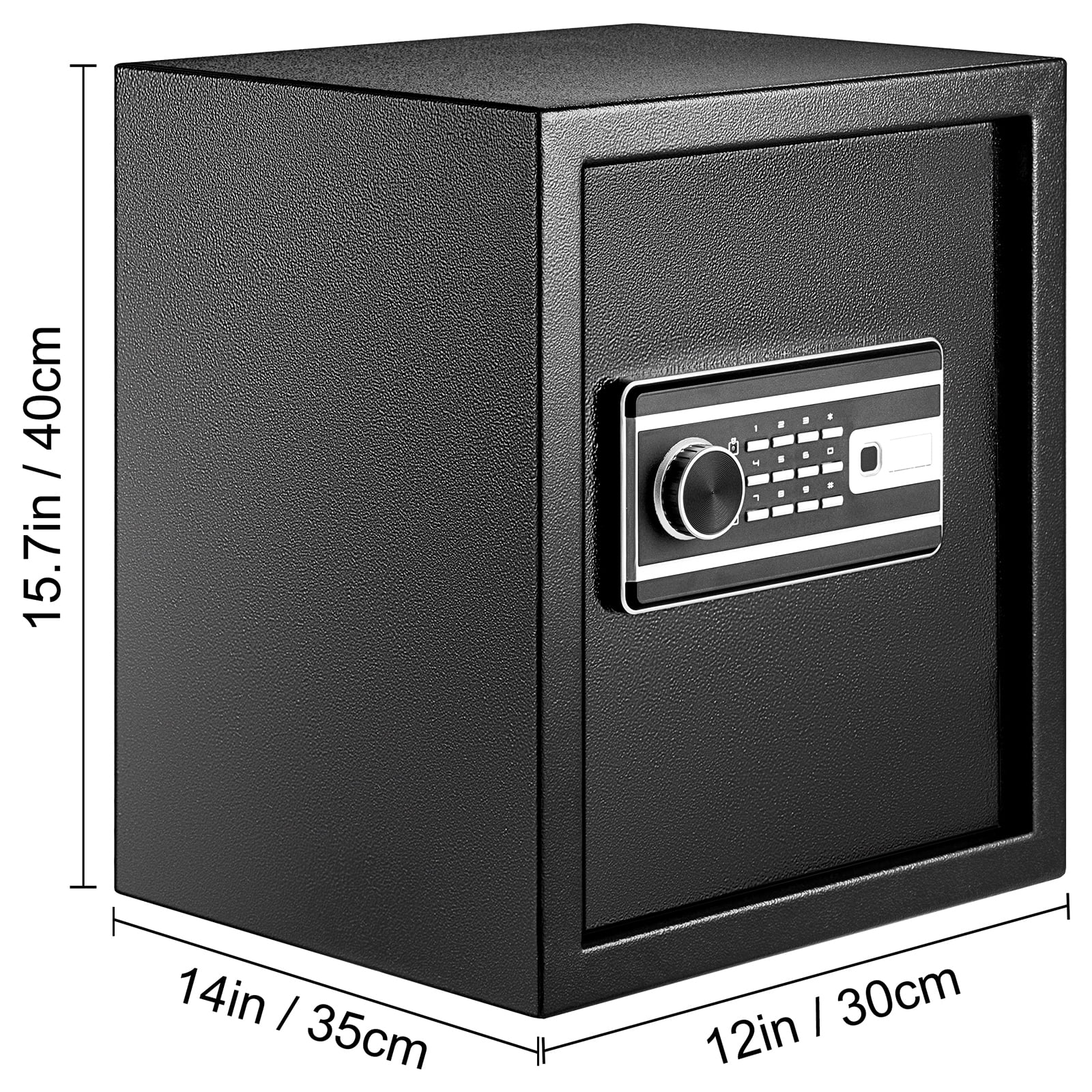 SKYSHALO 48 L Security Safe with Keys & Fingerprint & Password Lock, 15.36" x 13.78" x 18.31", Black