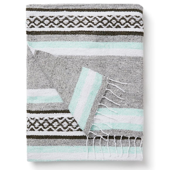 Manta Laguna Beach Textile Co, México, verde azulado, 178 x 122 cm