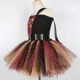 thumbnail image 4 of Vestido de tutú pirata para niñas, disfraz de color negro, burdeos y dorado, para fiesta de cumpleaños de niñas, vestido de gala con purpurina para Halloween, disfraz de pirata para niñas, 4 of 5