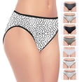 thumbnail image 2 of Felina Cotton Modal Hi Cut Panties - Sexy Lingerie Panties for Women - Underwear for Women 8-Pack Large Floral Dots Basic Combo, 2 of 7