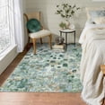 thumbnail image 3 of Moynesa 4'x6' Abstract Area Rugs, Washable Rug for Bedroom Ultra-Thin Non Slip Boho Living Room Rugs, Stain Resistant Indoor Non-Shedding Throw Carpet for Entryway Kitchen Office,Green, 3 of 8