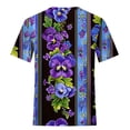 thumbnail image 5 of UPPADA Journée Aujourd'hui Femme Col Rond Imprimé Floral Décontracté Imprimé Haut à Manches Courtes Haut/chemise à Manches Courtes à Col Rond Hauts pour Femmes Chic Décontracté, 5 of 5