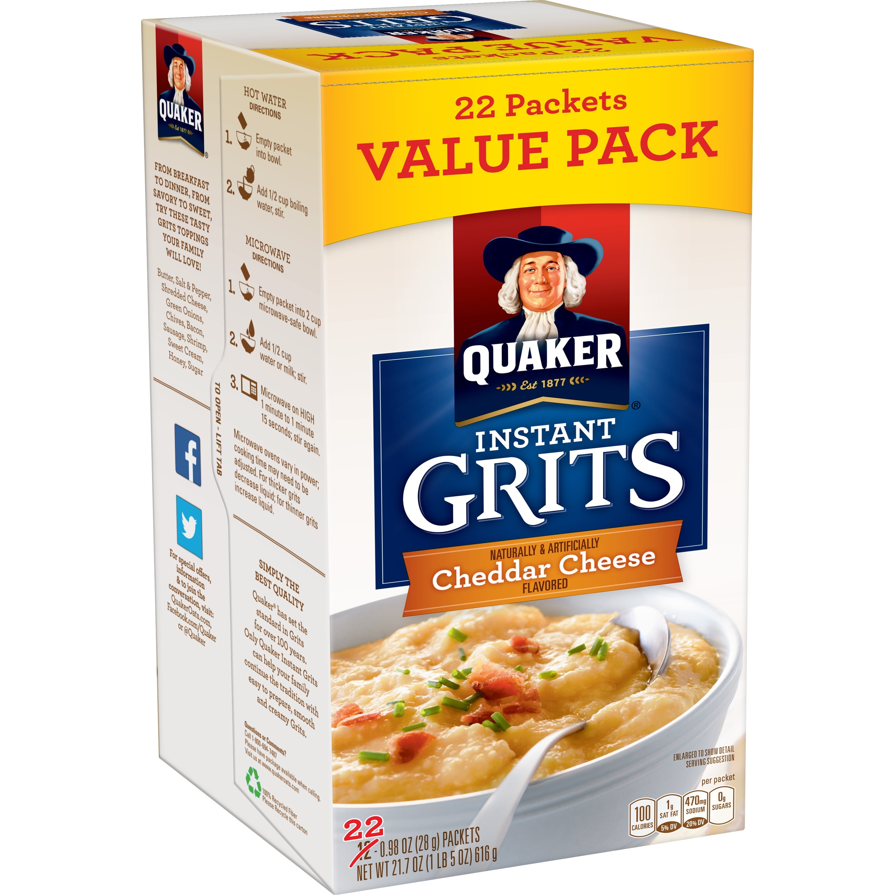 Quaker Instant Cheese Grits Nutrition Information Bios Pics