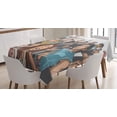 thumbnail image 1 of Party Tablecloth, Cartoon Illustration of Festival Crowd Going Crazy at Concert in Young Audience, Rectangular Table Cover for Dining Room Kitchen, 52" X 70",Multicolor, by Ambesonne, 1 of 3