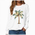 thumbnail image 4 of Towmus Christmas Palm Tree Sweatshirt for Women Funny Hawaiian Graphic Sweatshirts Crewneck Long Sleeve Casual Pullover Tops, 4 of 6