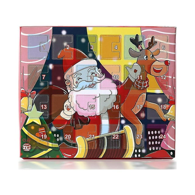 Adornos navideños Caja de regalo para niños Calendario de cuenta atrás Pulsera dorada Collar Caja ciega