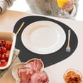 thumbnail image 6 of ORDDIART 1Set Table Mat Black Pu Material Heat Resistant For Dining Table, 6 of 8