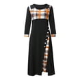 thumbnail image 4 of DPTALR Robe pour Femmes Décontractée à Manches Longues Col Rond T-Shirt Mini Évasée Robes à Manches Longues Fluide à Volants Superposés Décontractée Fête Automne Robe Midi Noire, 4 of 7