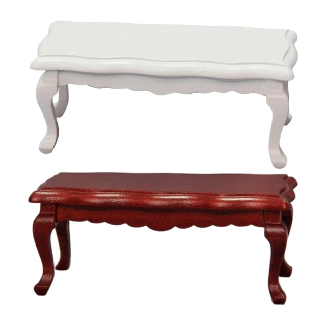 Conjunto de 2 Mesitas de Café en Miniatura para Casa de Muñecas - Encanto a Escala 1:12 rojo blanco
