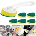 thumbnail image 3 of PENGXIANG Recharges de Manche pour Manche de Brosse à Vaisselle avec 7 Têtes d'Éponge de Rechange Brosse à Vaisselle Robuste avec Recharges Anti-Rayures Éponge à Vaisselle Durable Éponge à Récurer Réutilisable Récurage Doux pour la Vaisselle pour la Cuisine, 3 of 10