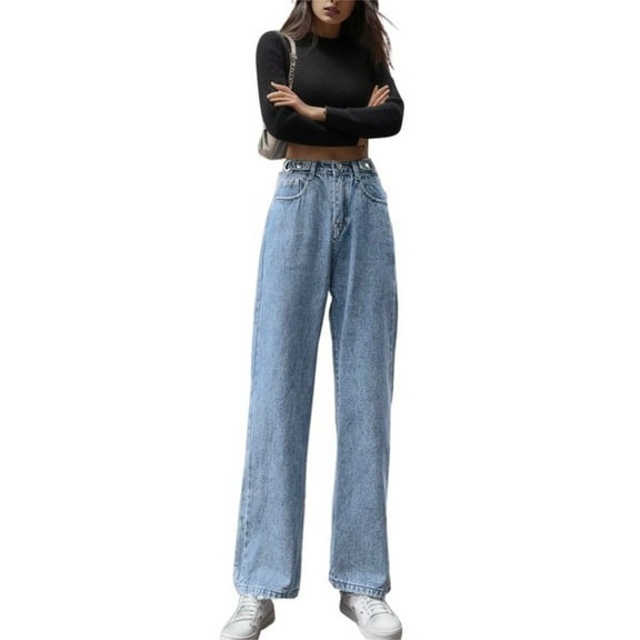 Denim Jeans Distressed Waist Vintage Straight Trouser Casual Pants Women's Hight Women's Jeans Women Designer Pants Pants Size 12 Jean Pants Women High Waist Women plus Size Clothes Jean's Posh Pantry