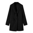 thumbnail image 4 of ZVNAΖH Women's 2025 Spring Fall Long Blazer Jackets Long Sleeve Lapel Pockets Loose Fit Work Casual Blazers Outerwear, 4 of 4
