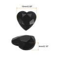 thumbnail image 2 of Unique Bargains 40 Pcs Acrylic Heart Rhinestone 15mm Flat Back Plastic Gems for Jewelry Making, Black, 2 of 5