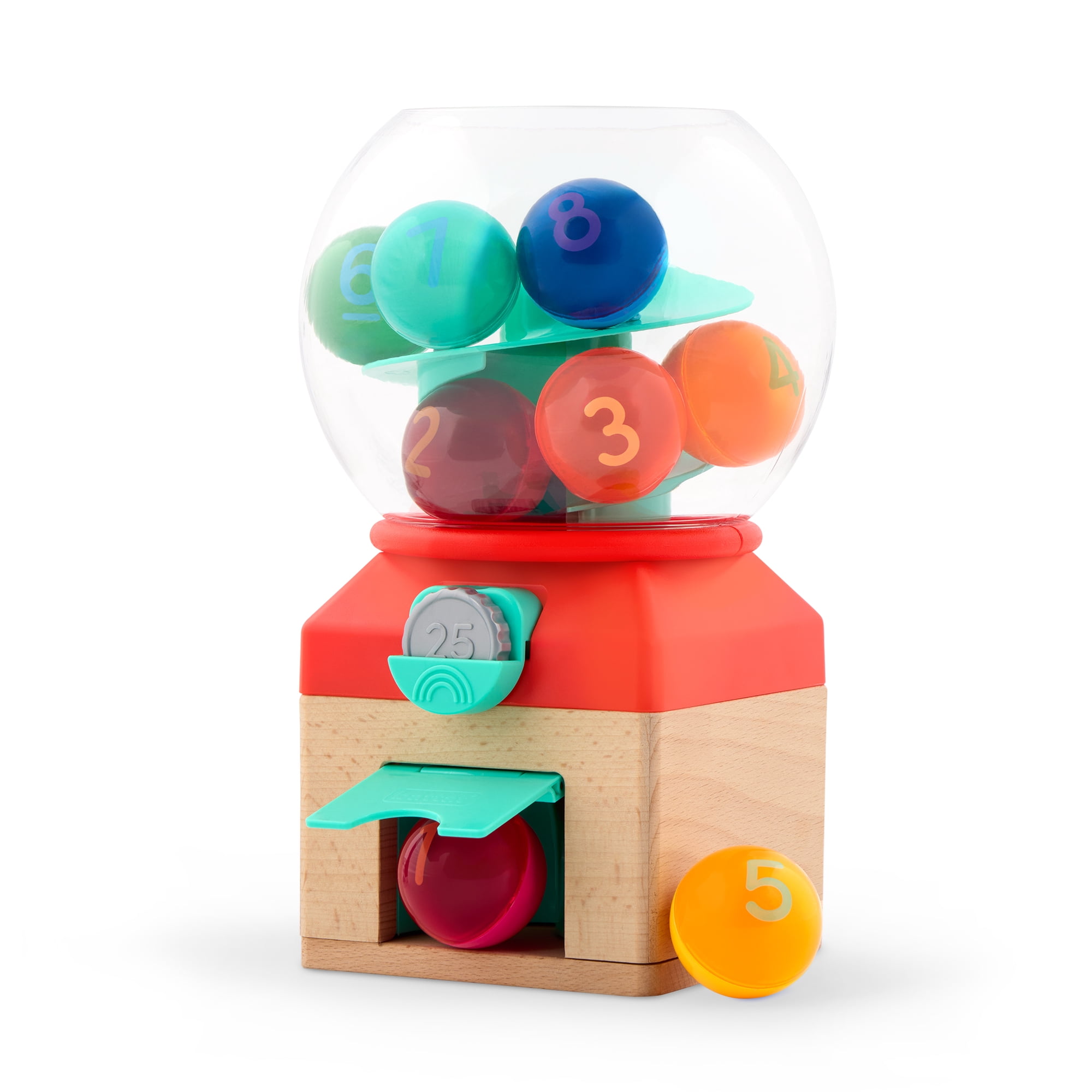 Battat Count & Roll Gumballs Numbers & Colors 11 Piece Gumball Machine Toy for 12 Months +